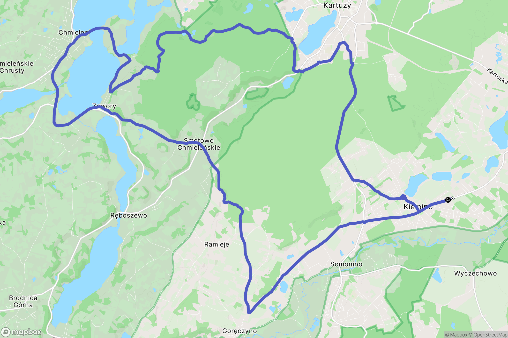 Kiełpino: mapa trasy - Poland