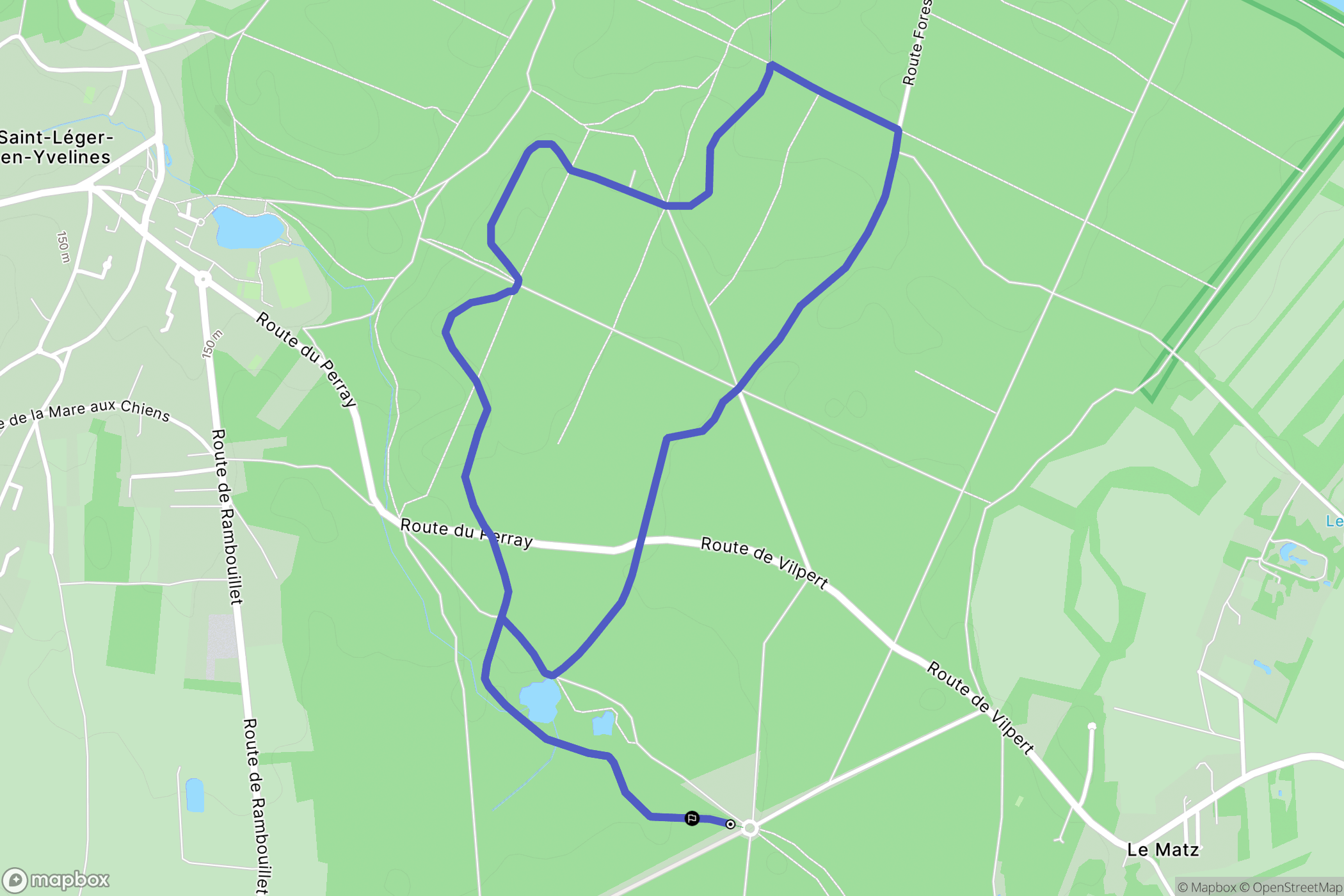 Saint-Léger-en-Yvelines : carte du parcours de randonnée - France