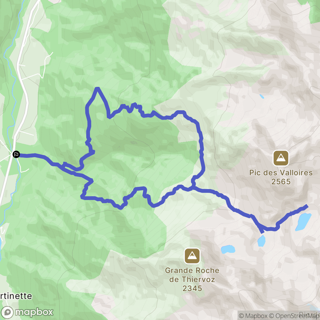 Le Haut-Bréda : carte du parcours de randonnée - France