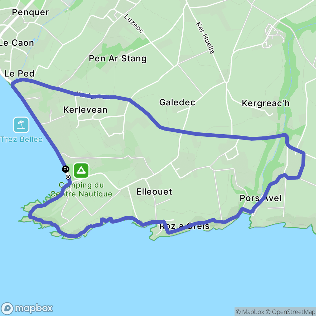 Telgruc-sur-Mer : carte du parcours de randonnée - France