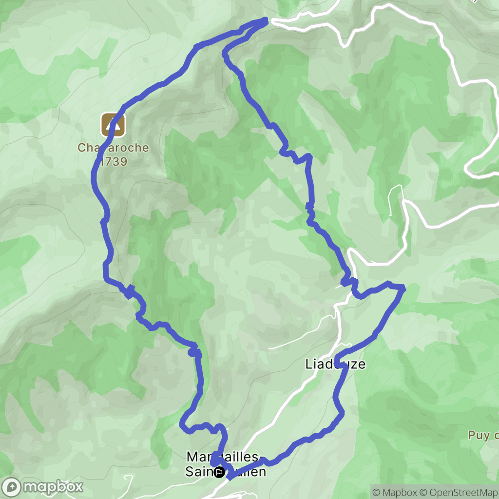 Mandailles-Saint-Julien : carte du parcours de randonnée - France
