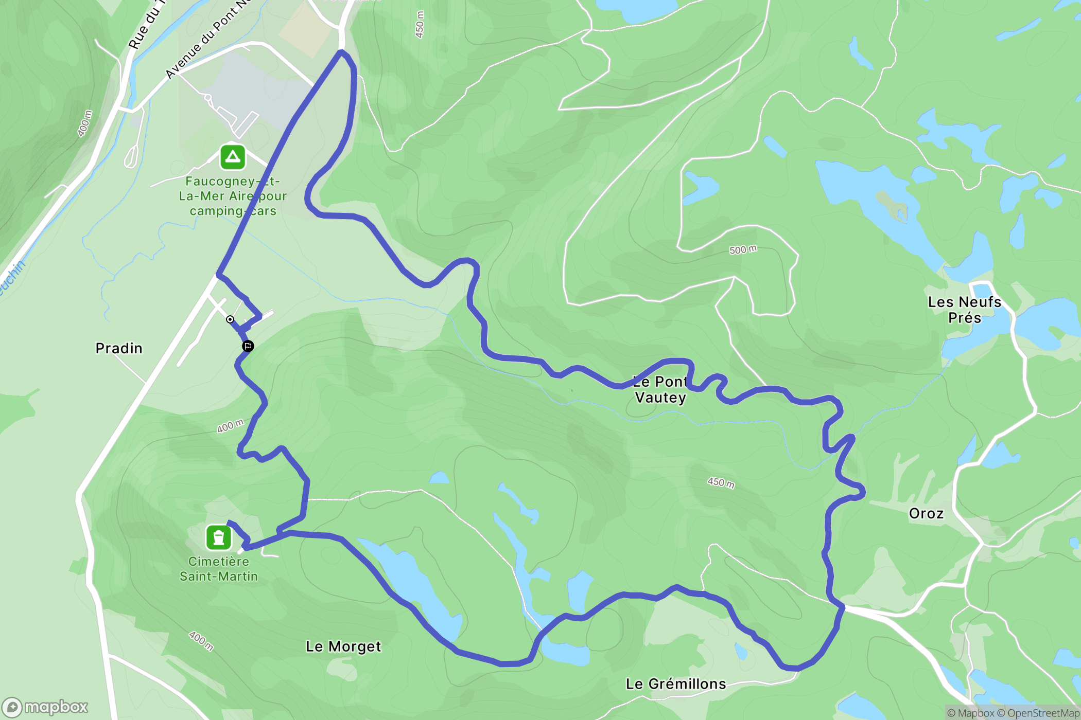 Faucogney-et-la-Mer : carte du parcours de randonnée - France