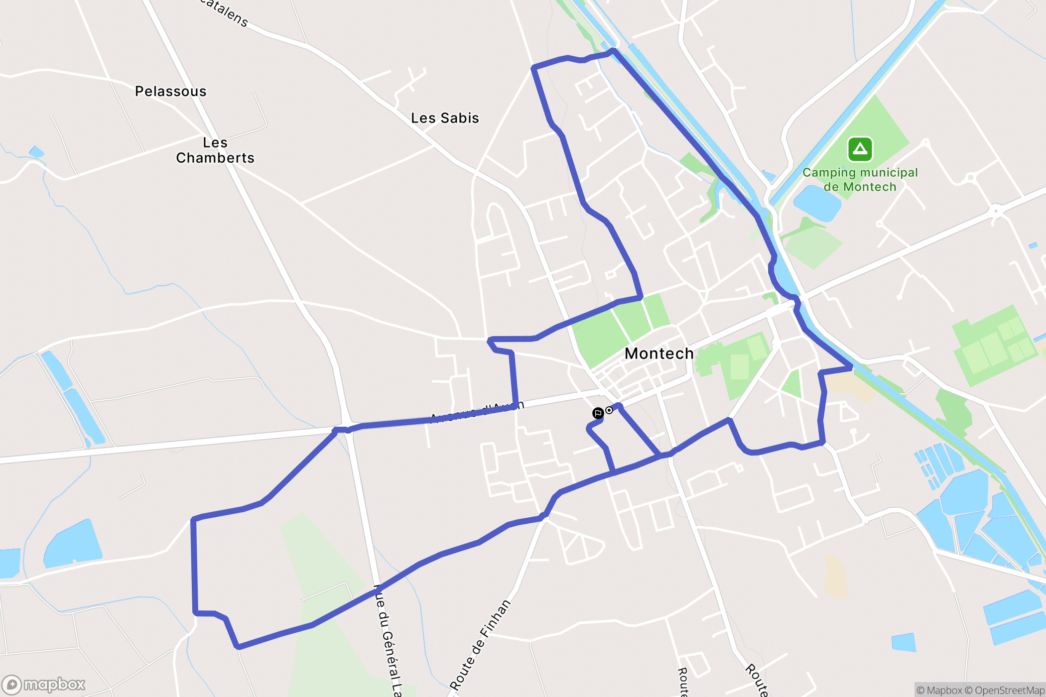 Montech : carte du parcours de randonnée - France