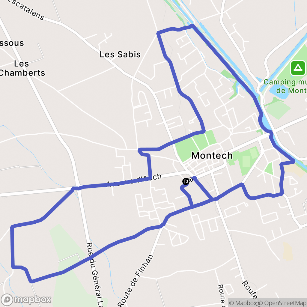 Montech : carte du parcours de randonnée - France