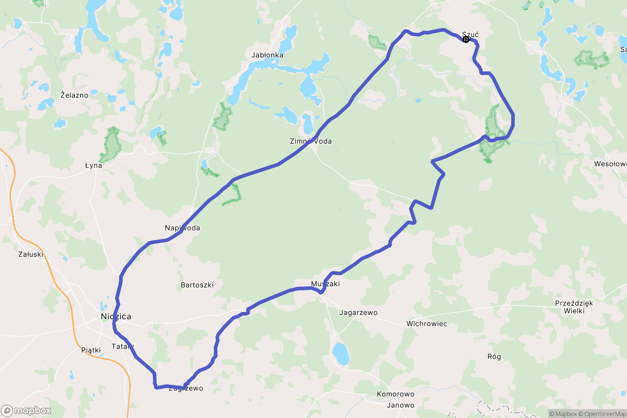 Szuć: mapa trasy - Poland