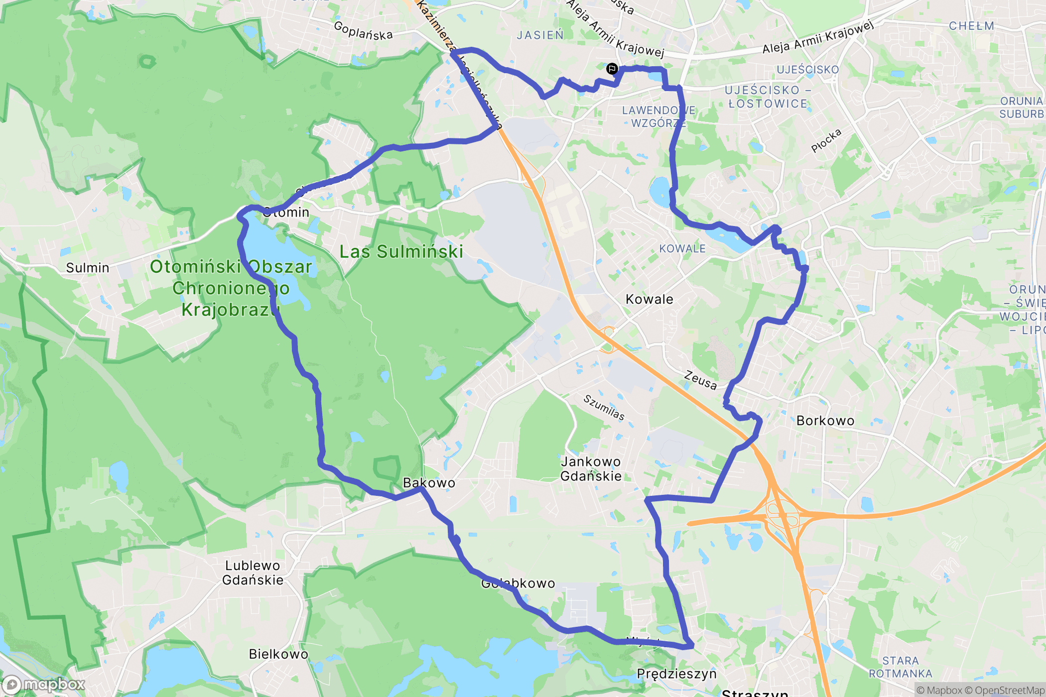 Gdańsk: mapa trasy - Poland
