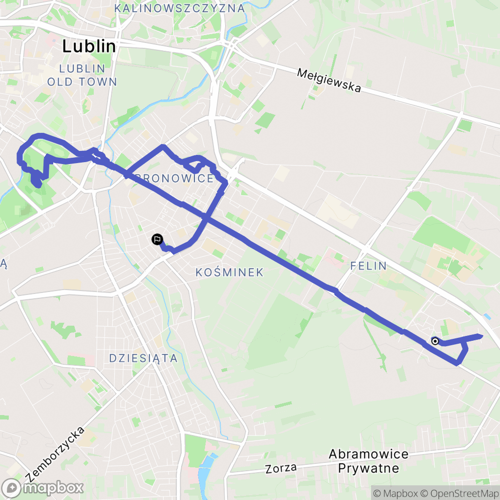 Lublin: mapa trasy - Poland