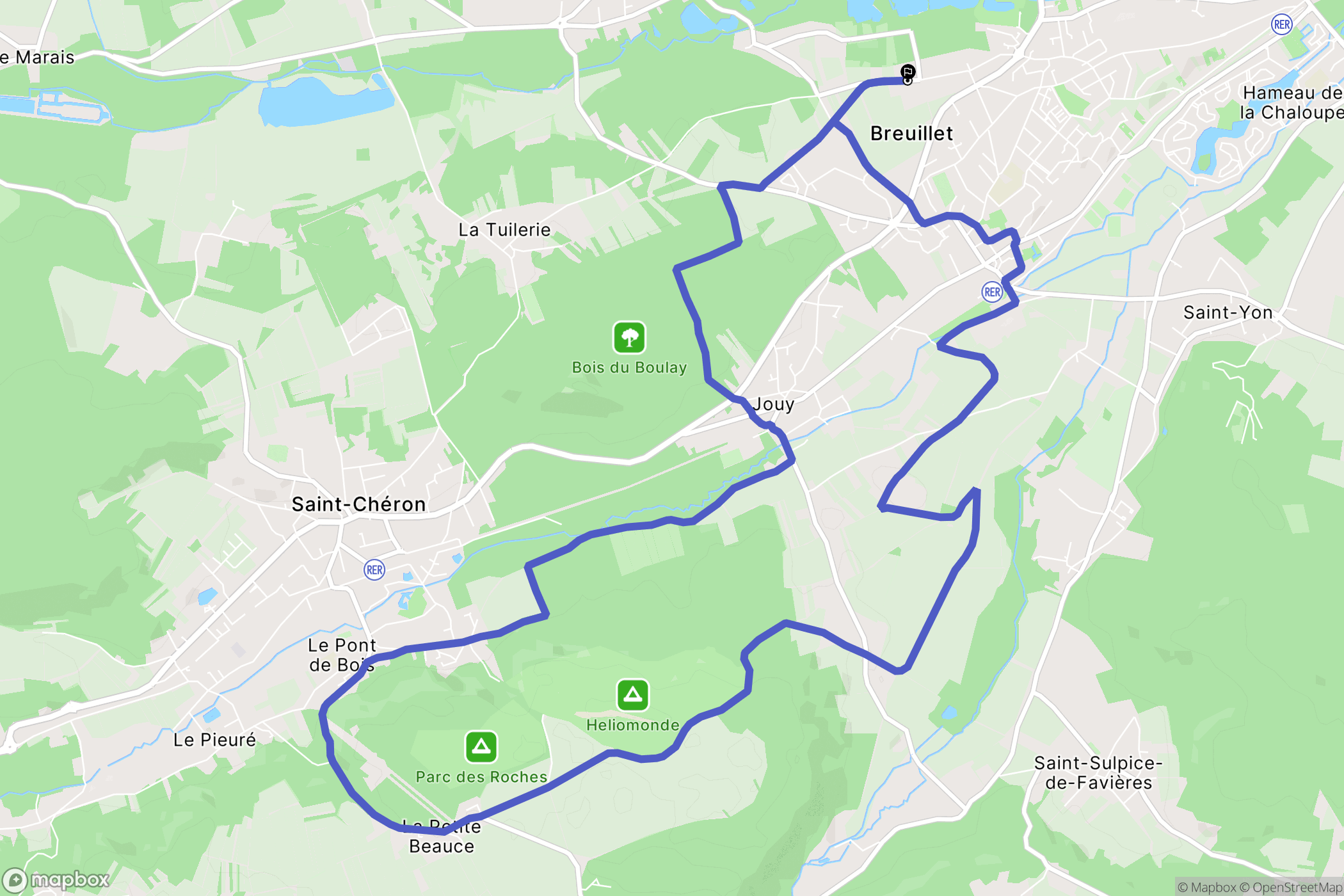Breuillet : carte du parcours de randonnée - France
