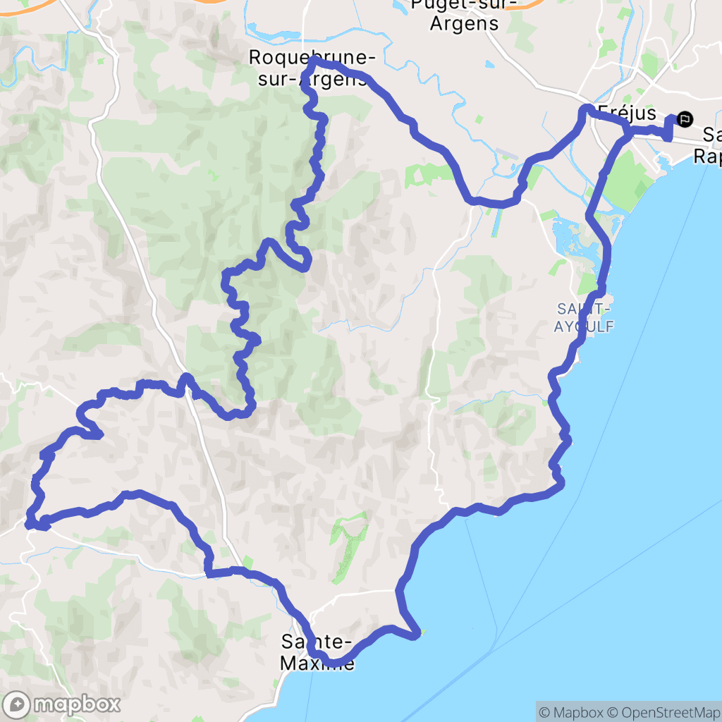 Fréjus : carte du parcours de randonnée - France
