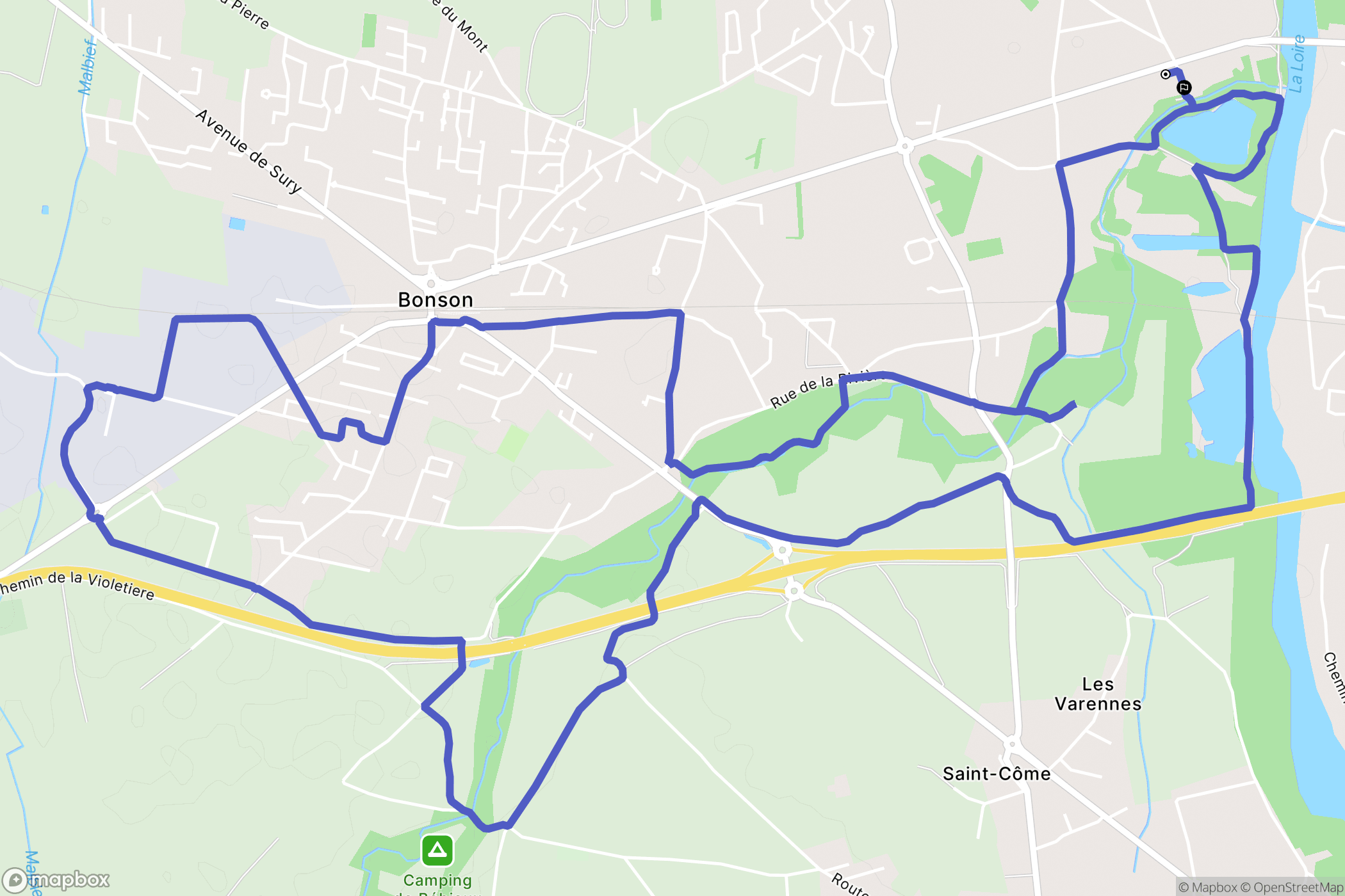 Saint-Cyprien : carte du parcours de randonnée - France