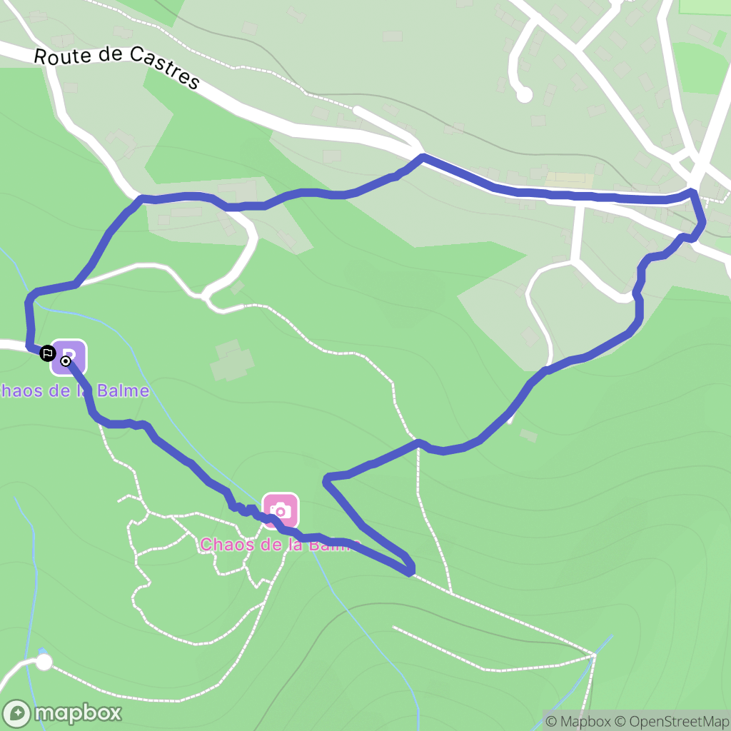 Saint-Salvy-de-la-Balme : carte du parcours de randonnée - France