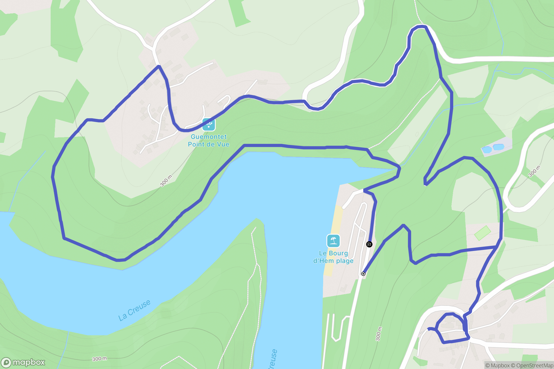 Le Bourg-d'Hem : carte du parcours de randonnée - France