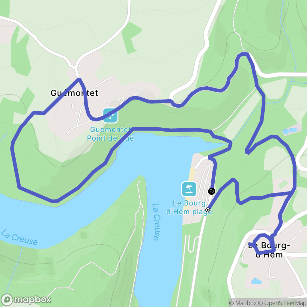 Le Bourg-d'Hem : carte du parcours de randonnée - France