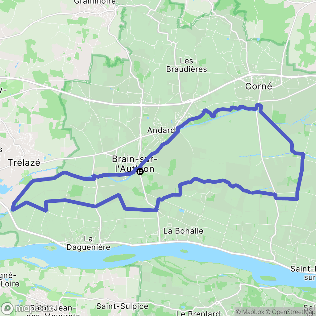 Loire-Authion : carte du parcours de randonnée - France