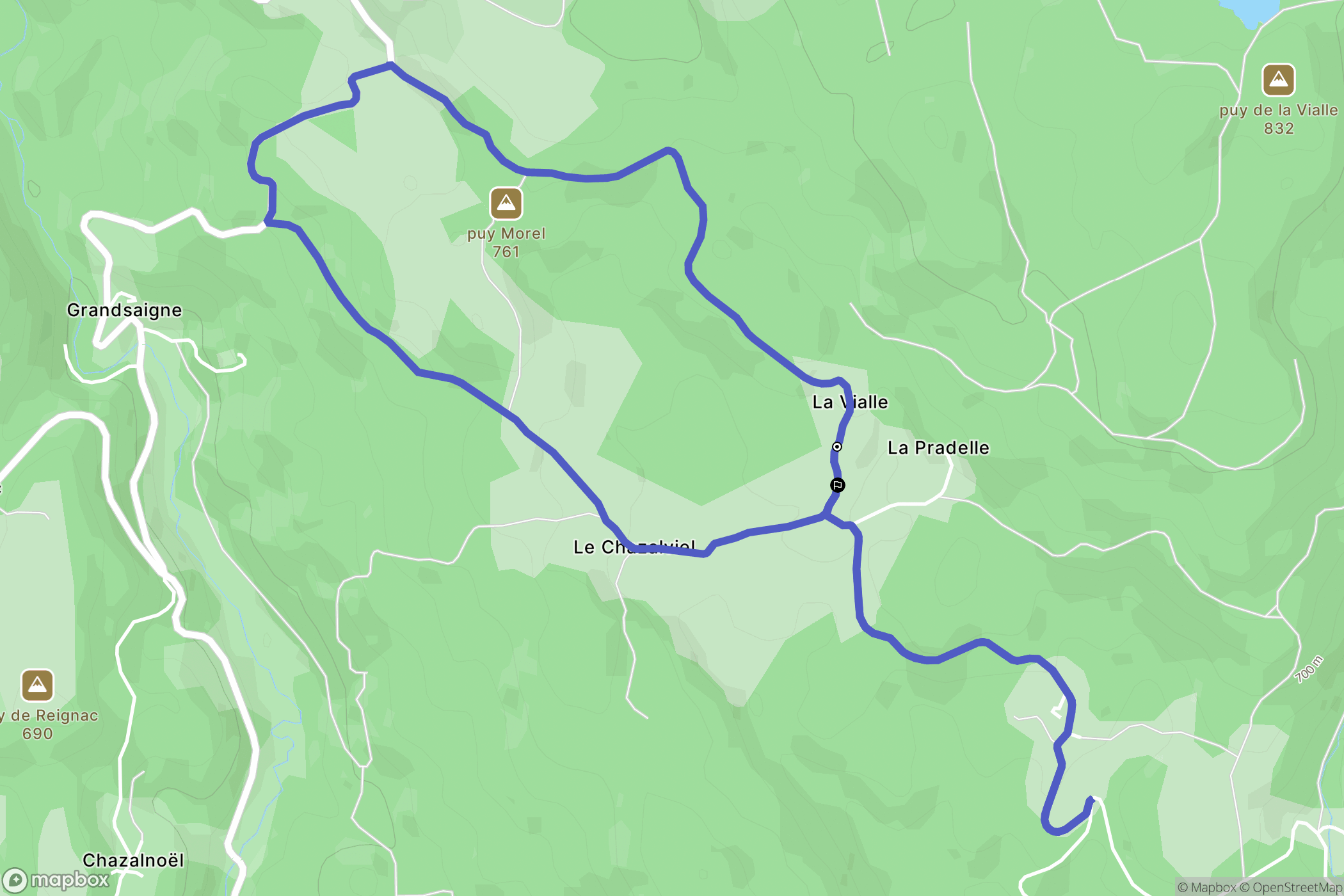 Grandsaigne : carte du parcours de randonnée - France