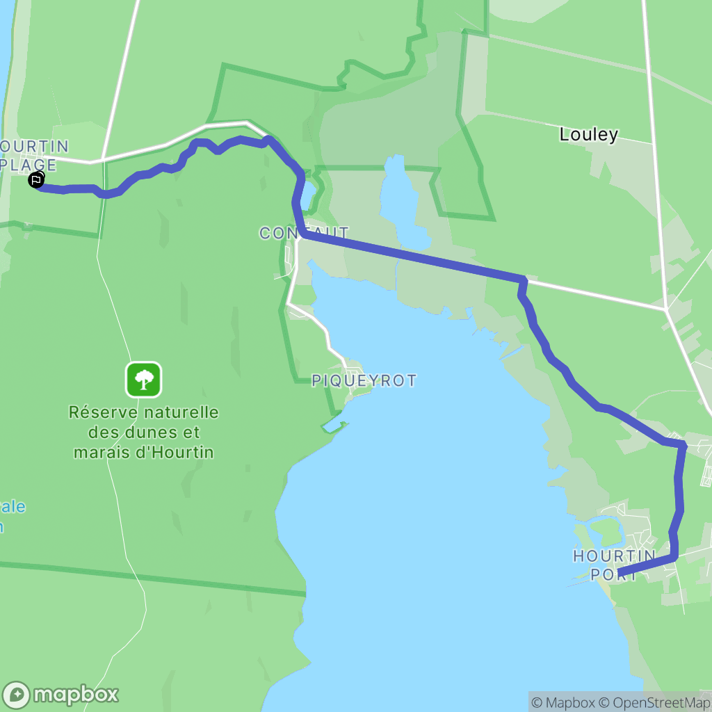 Hourtin : carte du parcours de randonnée - France