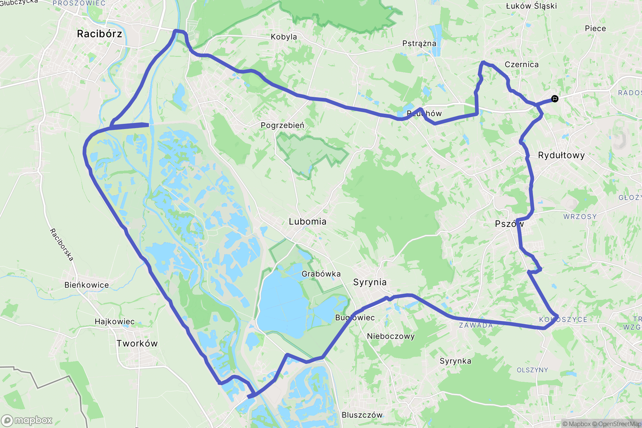 Rydułtowy: mapa trasy - Poland