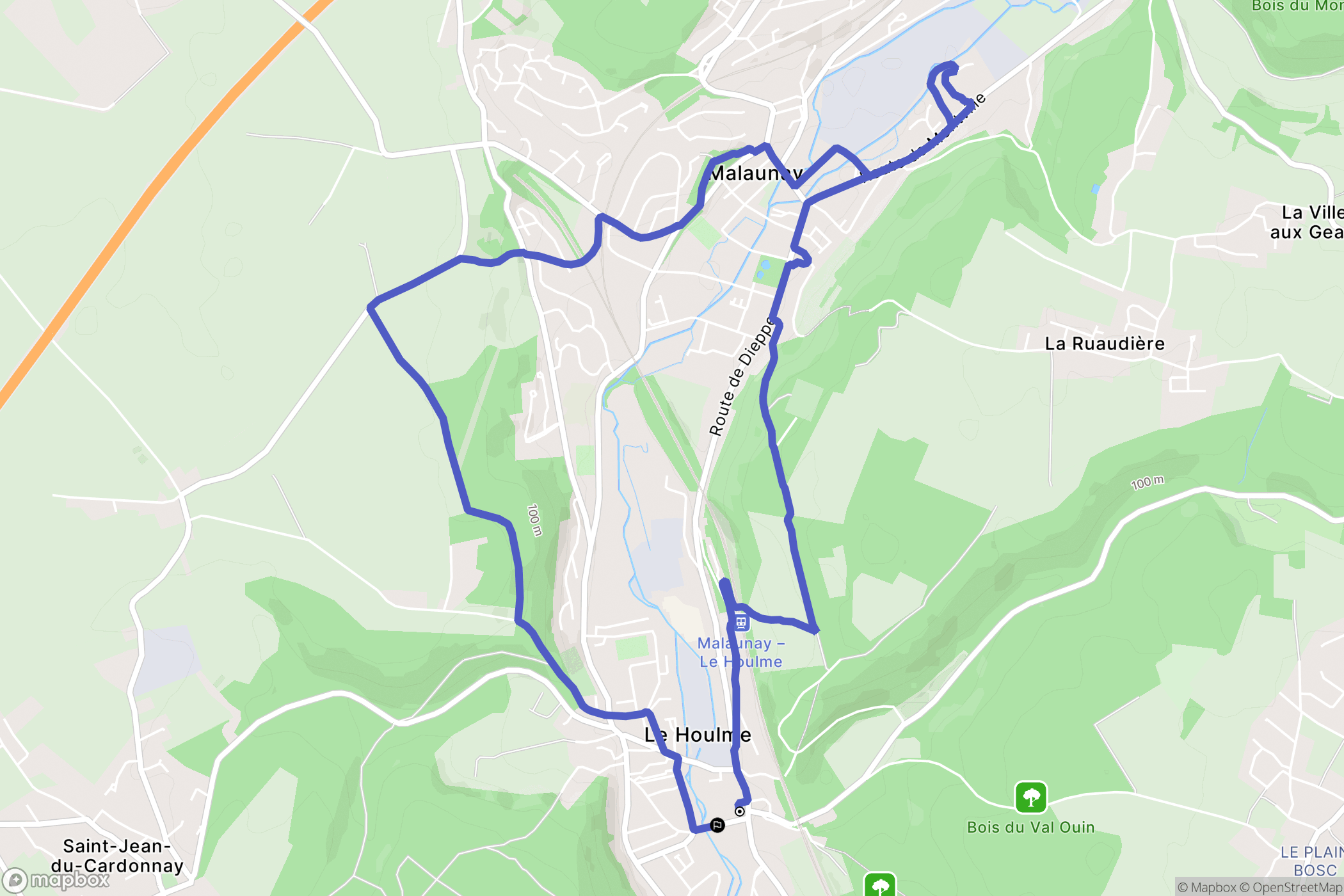 Le Houlme : carte du parcours de randonnée - France