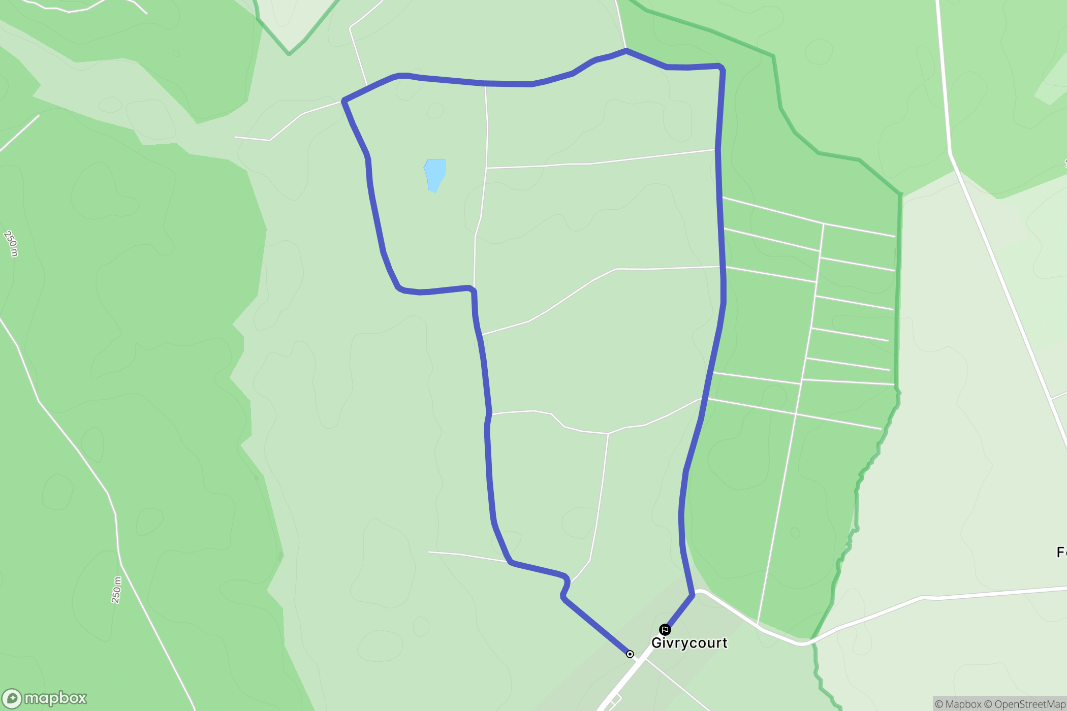 Givrycourt : carte du parcours de randonnée - France