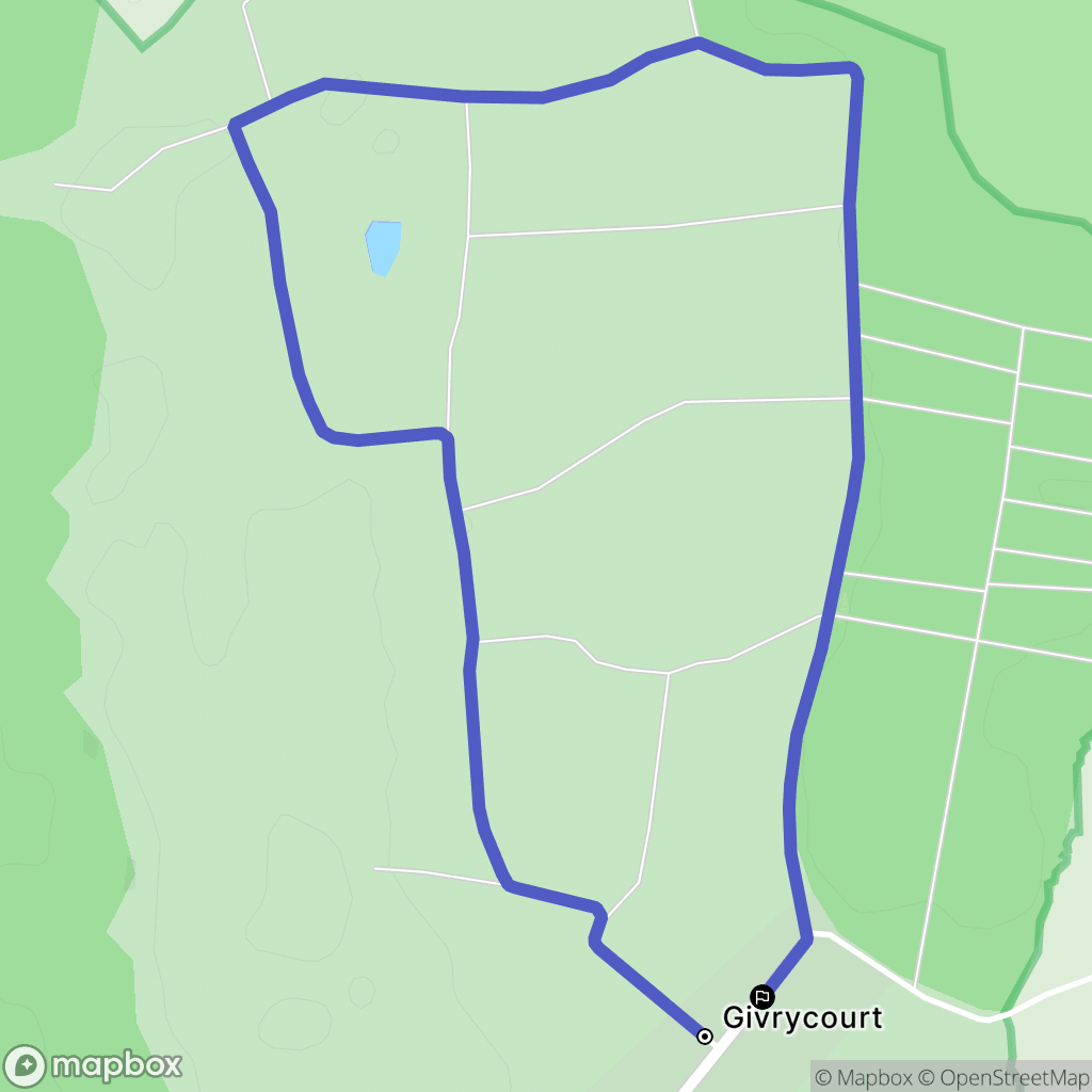 Givrycourt : carte du parcours de randonnée - France