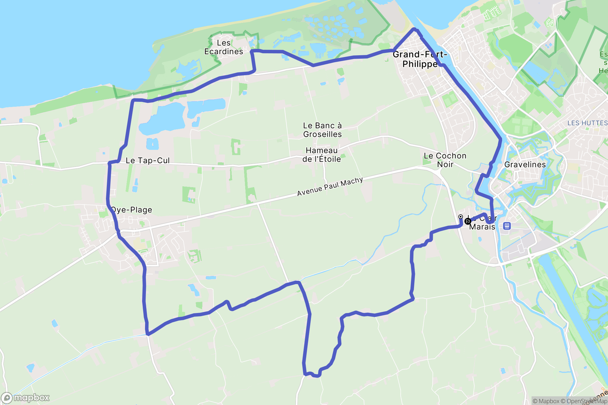 Saint-Folquin : carte du parcours de randonnée - France