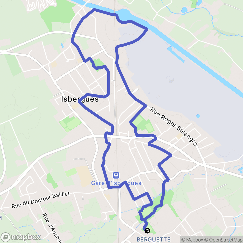 Isbergues : carte du parcours de randonnée - France