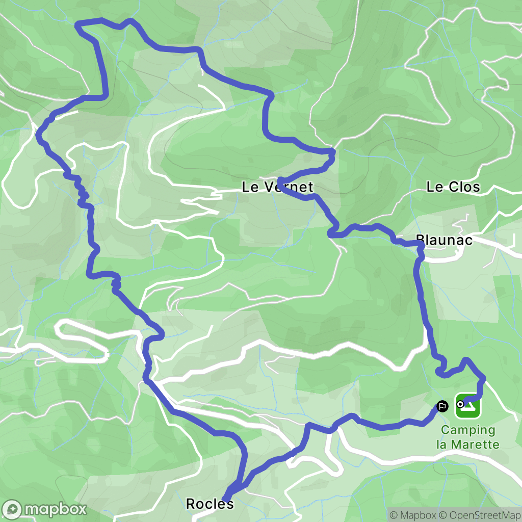 Joannas : carte du parcours de randonnée - France