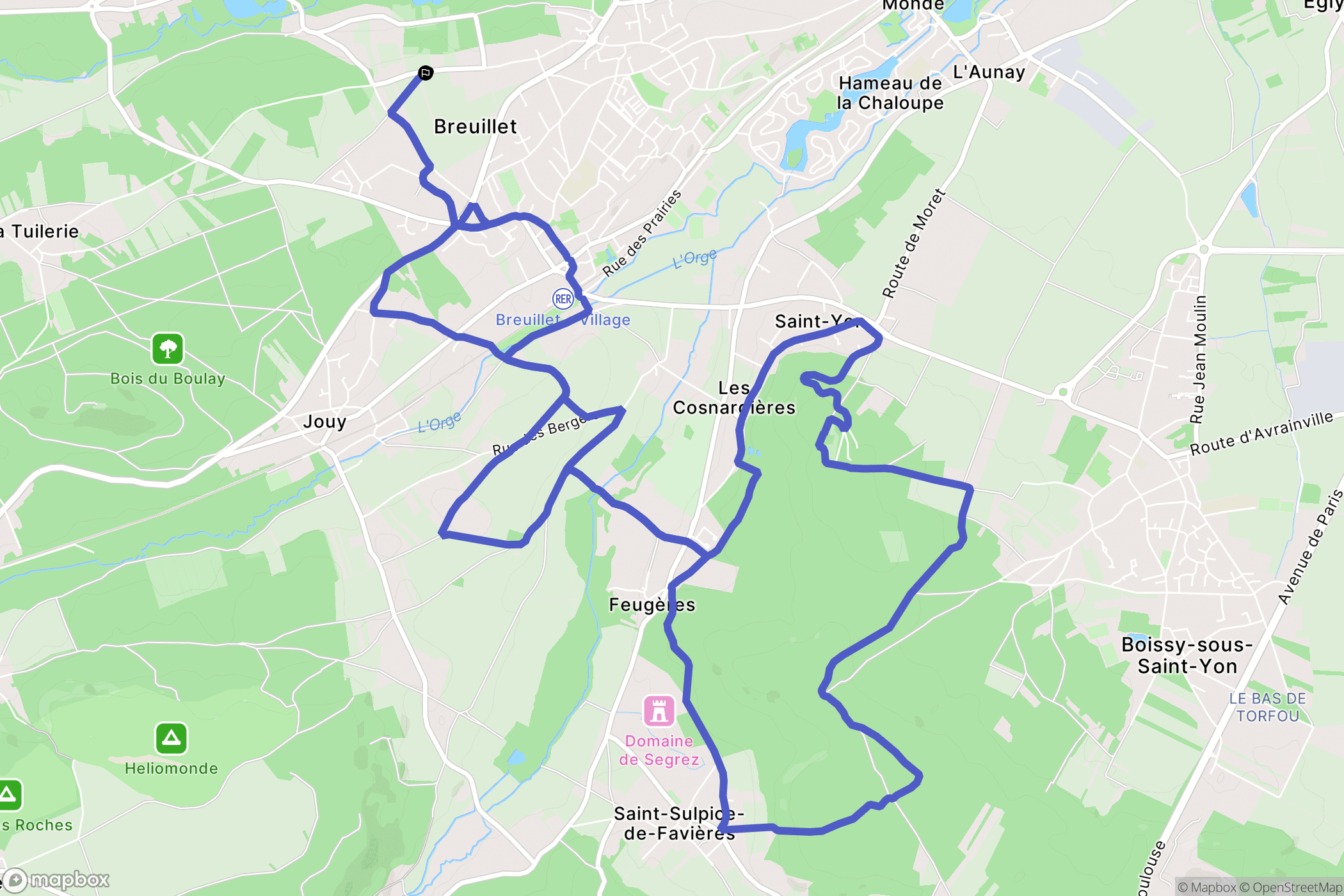 Breuillet : carte du parcours de randonnée - France