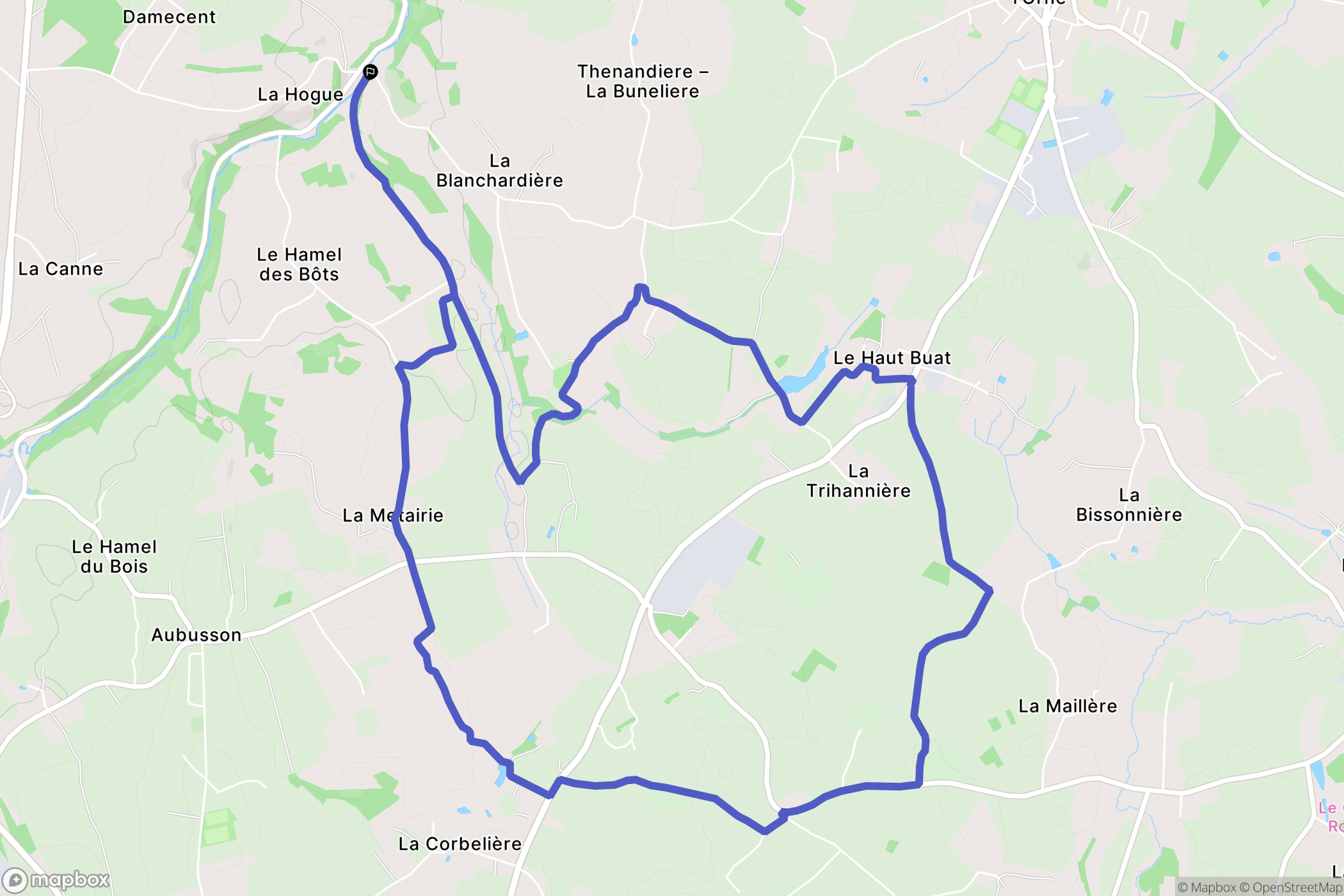 Athis-Val de Rouvre : carte du parcours de randonnée - France