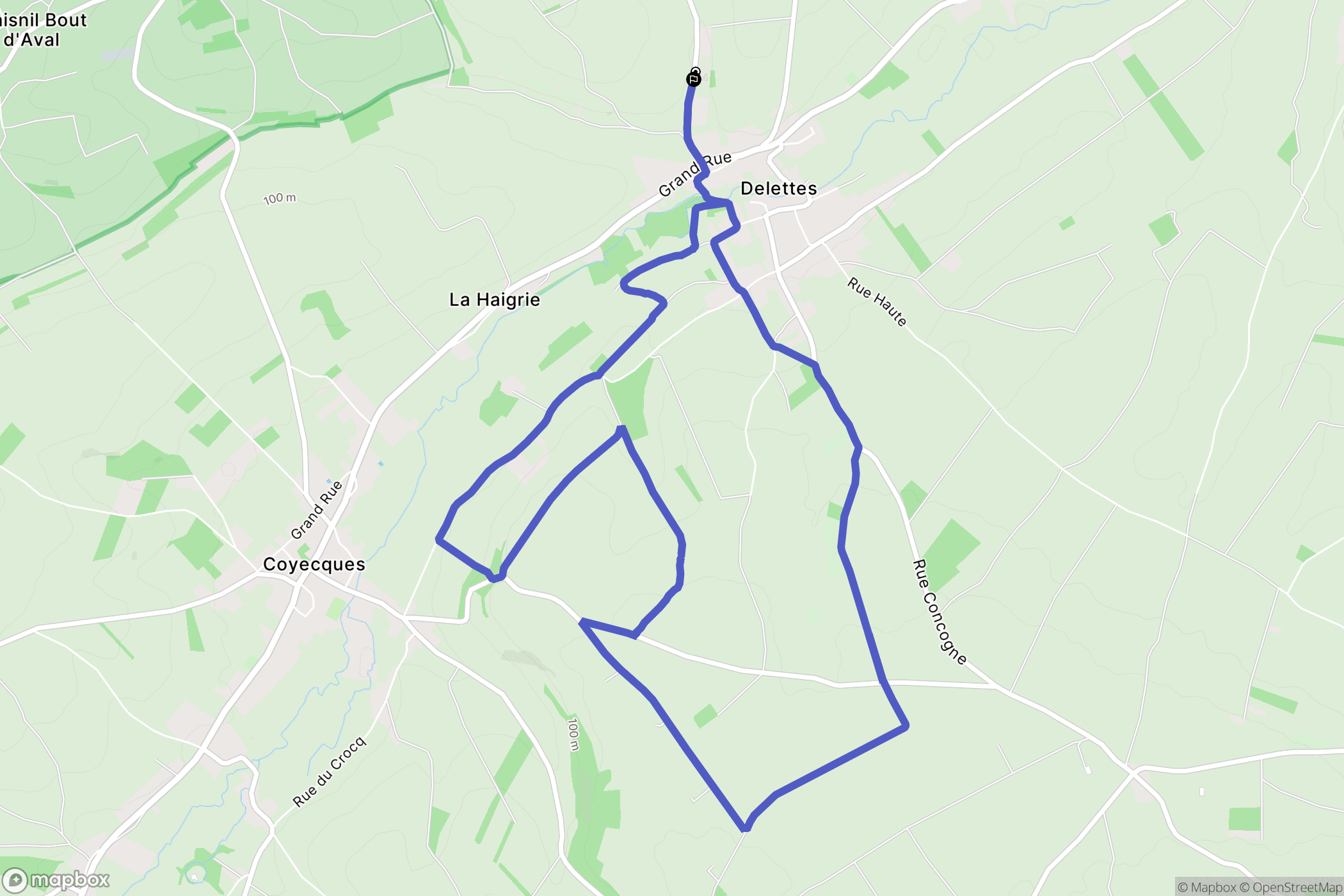 Delettes : carte du parcours de randonnée - France