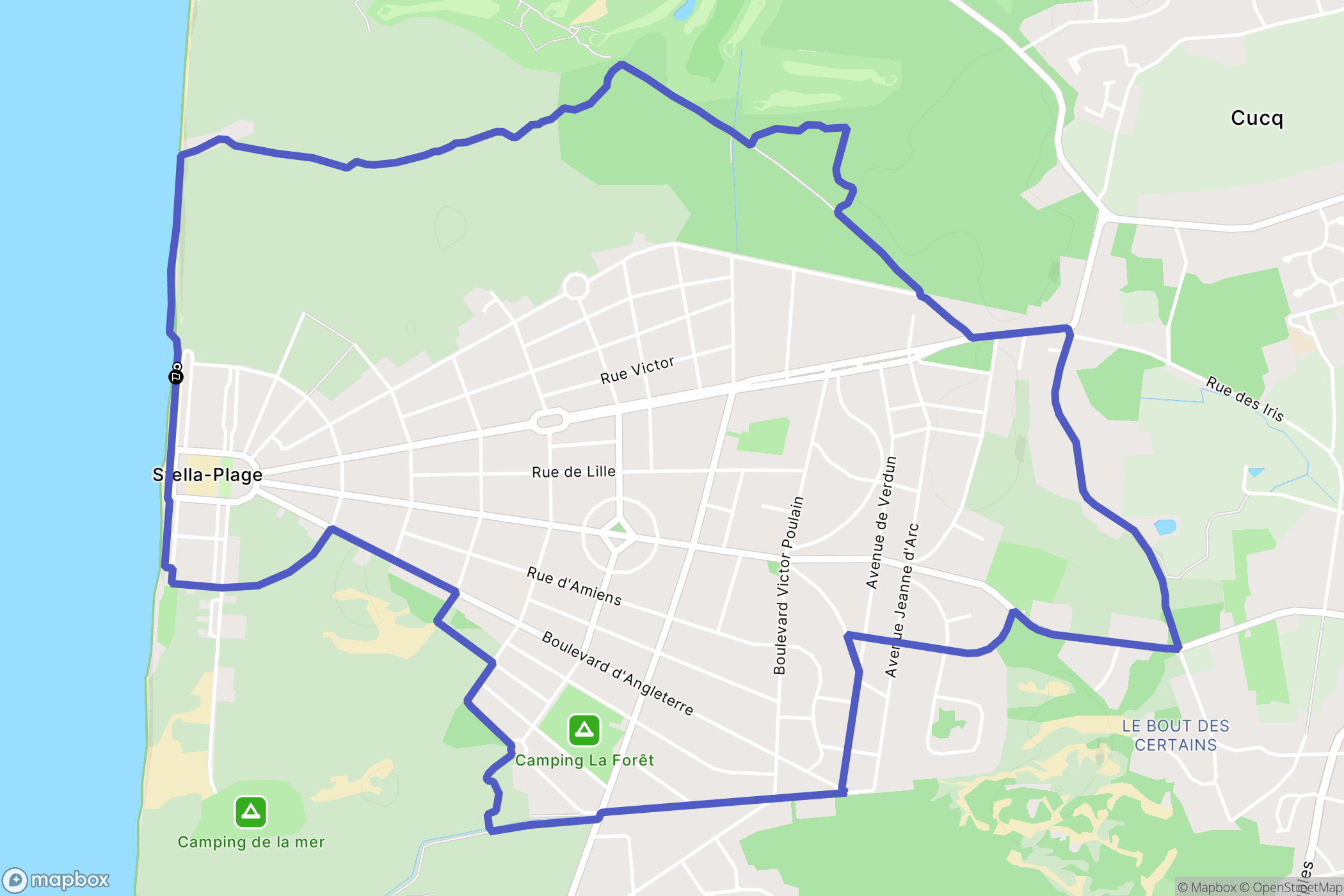 Cucq : carte du parcours de randonnée - France