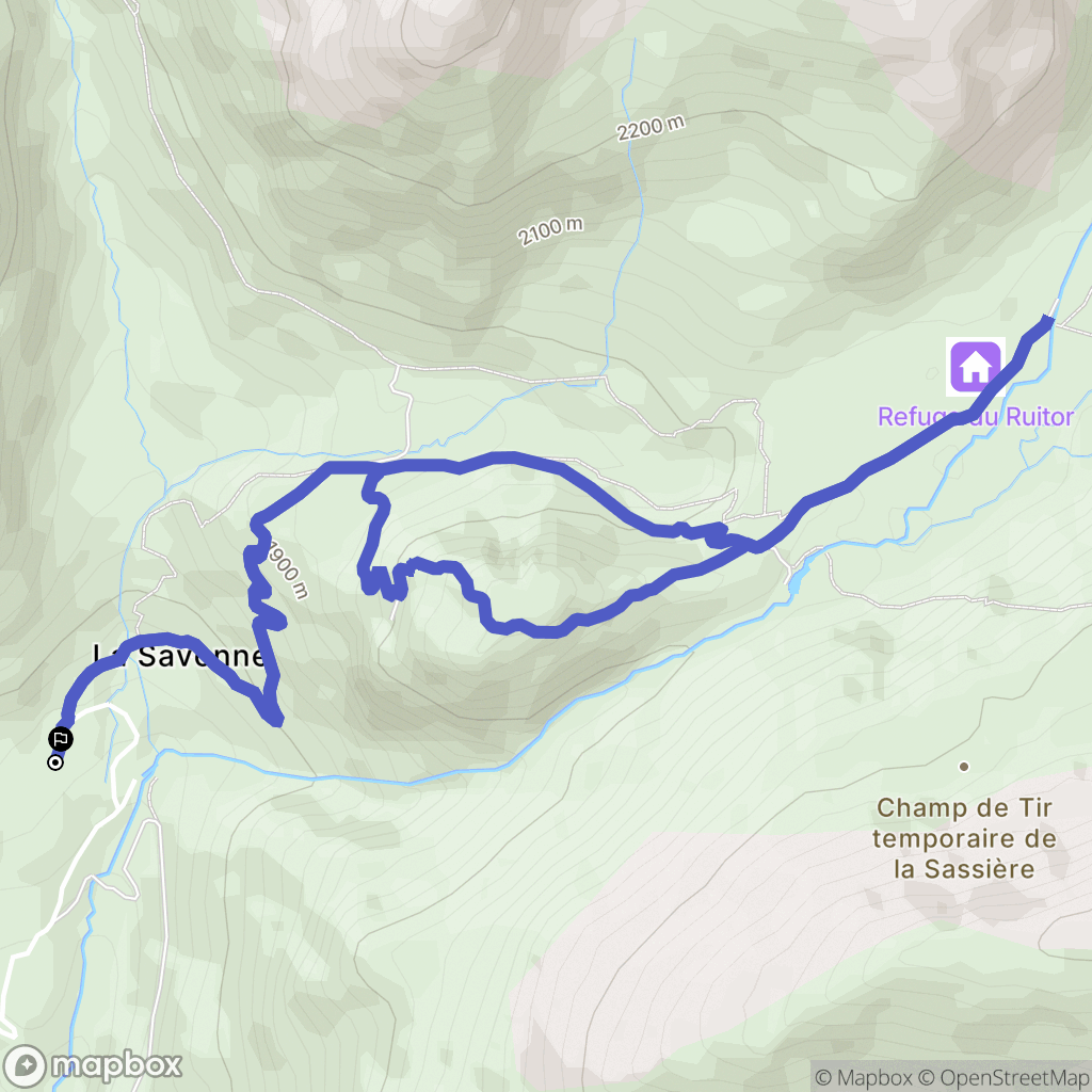 Sainte-Foy-Tarentaise : carte du parcours de randonnée - France