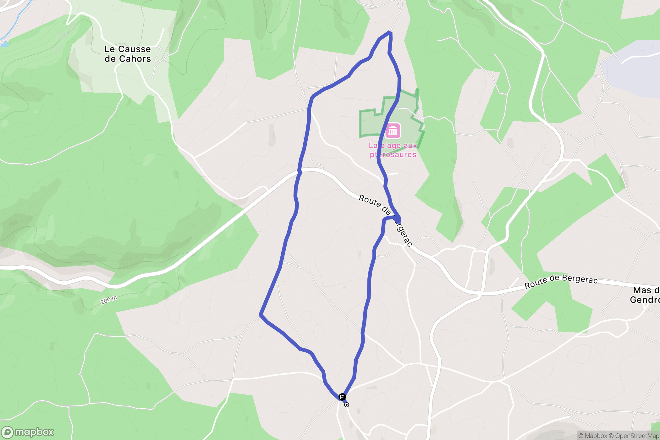 Crayssac : carte du parcours de randonnée - France