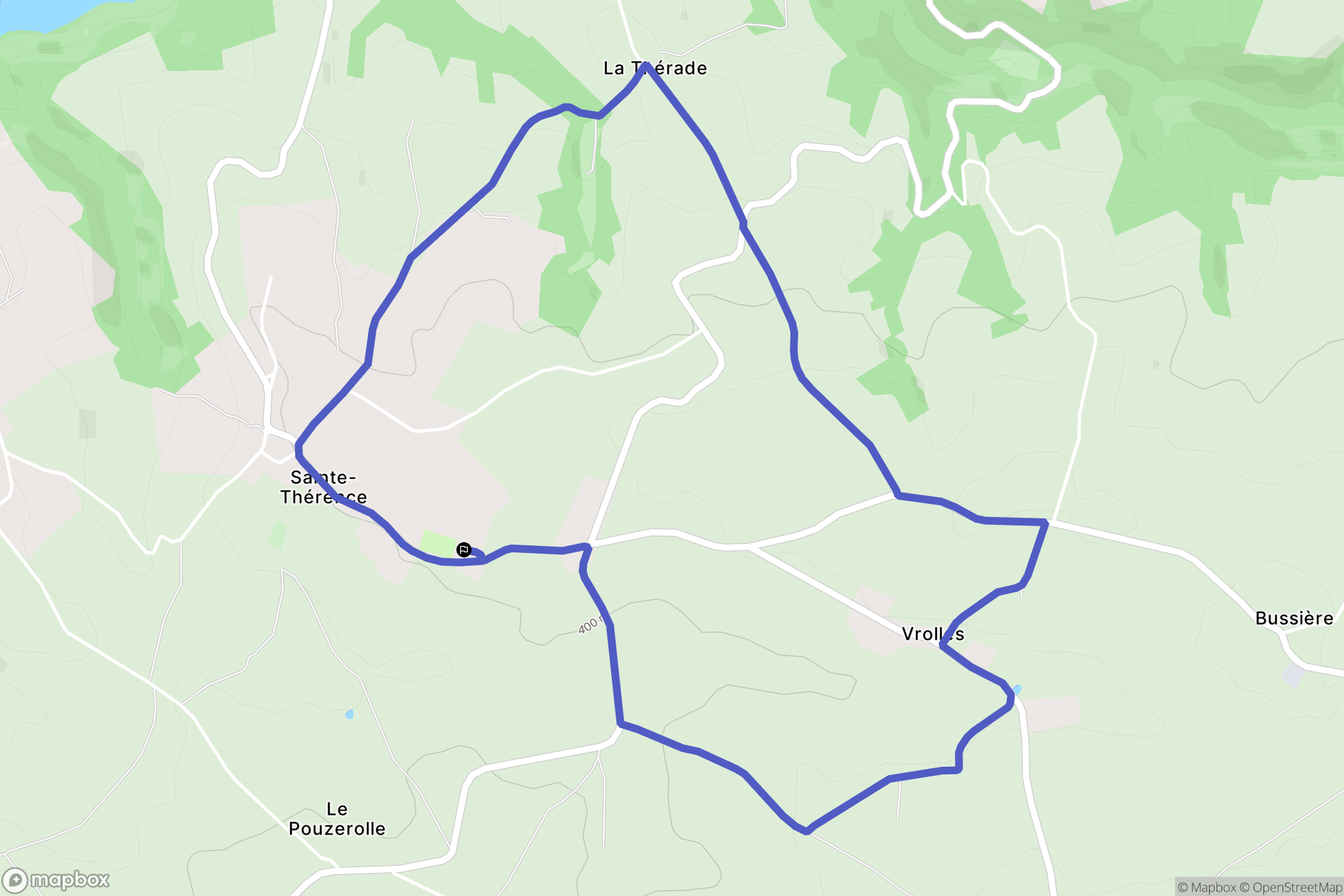 Sainte-Thérence : carte du parcours de randonnée - France