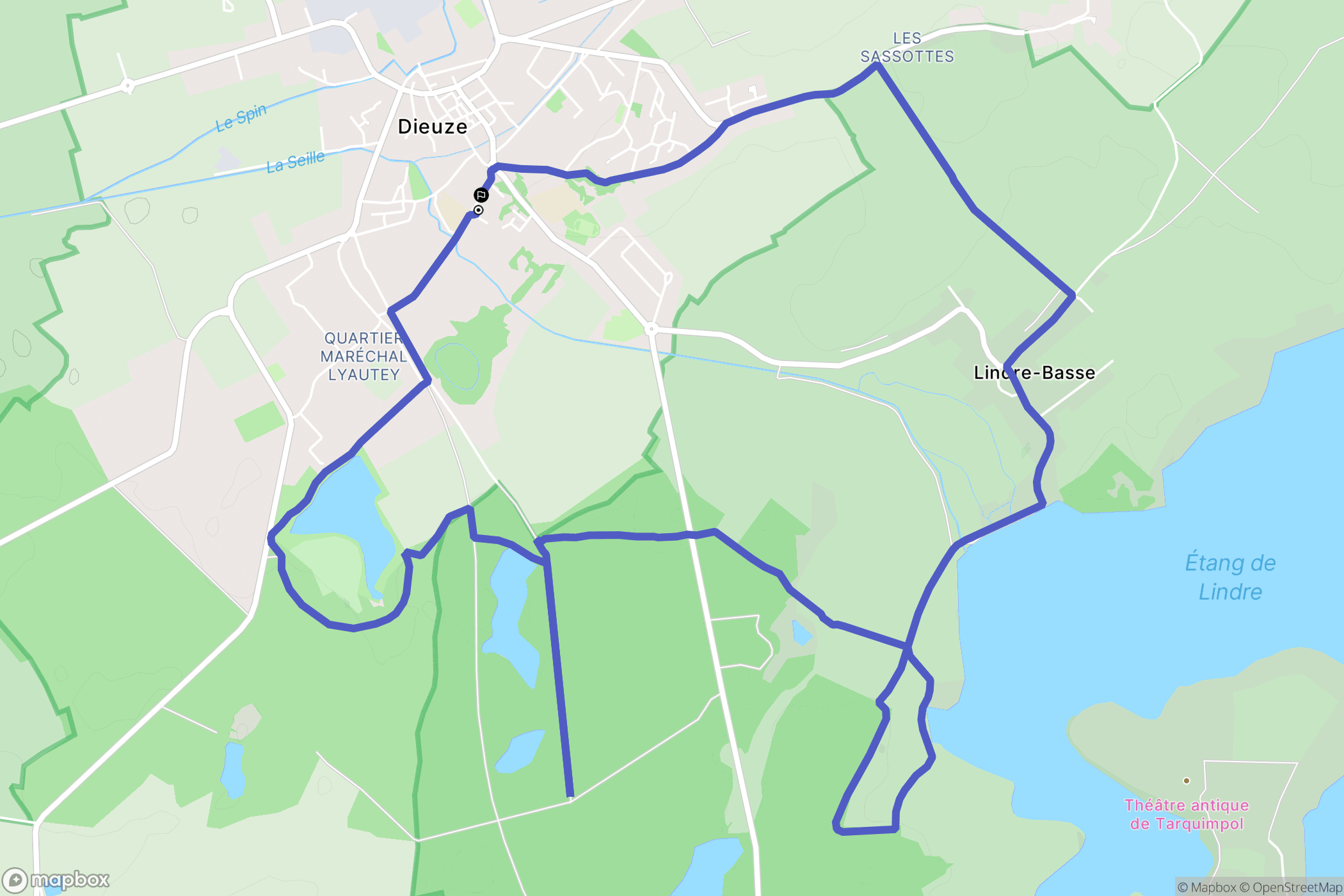 Dieuze : carte du parcours de randonnée - France
