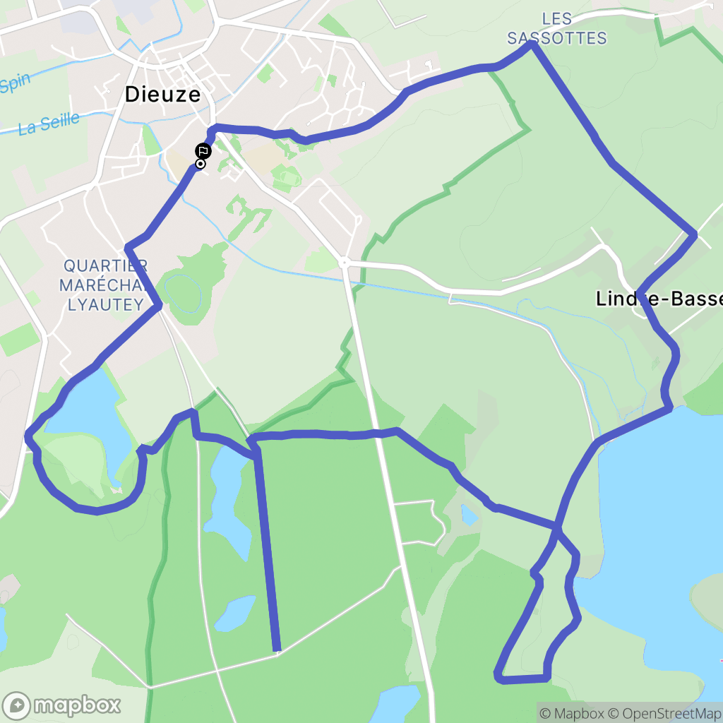Dieuze : carte du parcours de randonnée - France