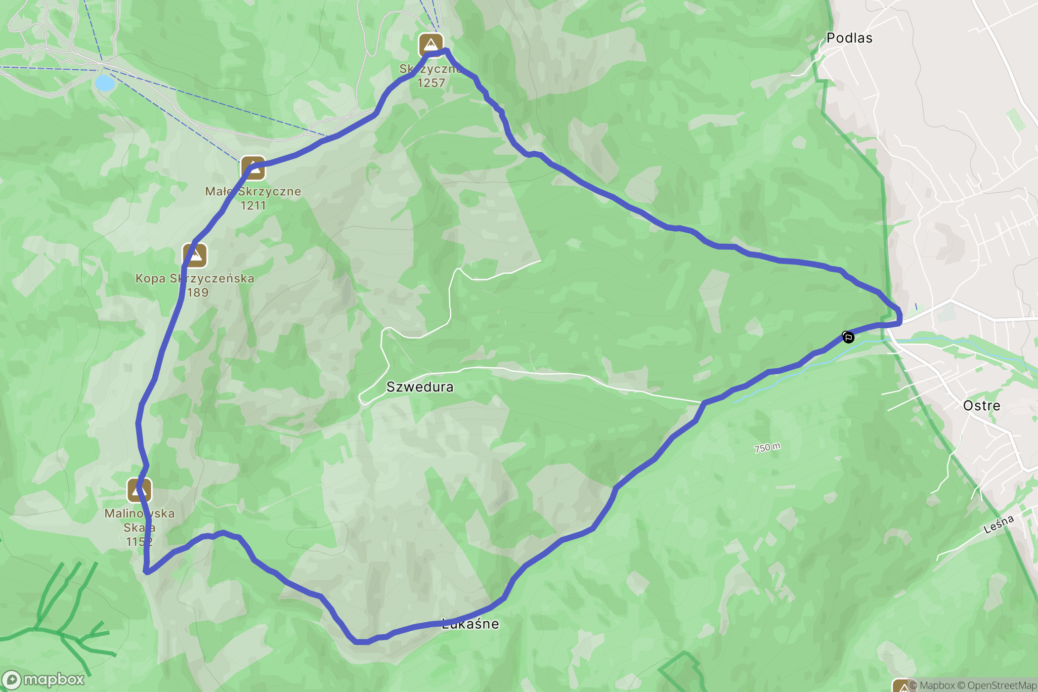 Lipowa: mapa trasy - Poland
