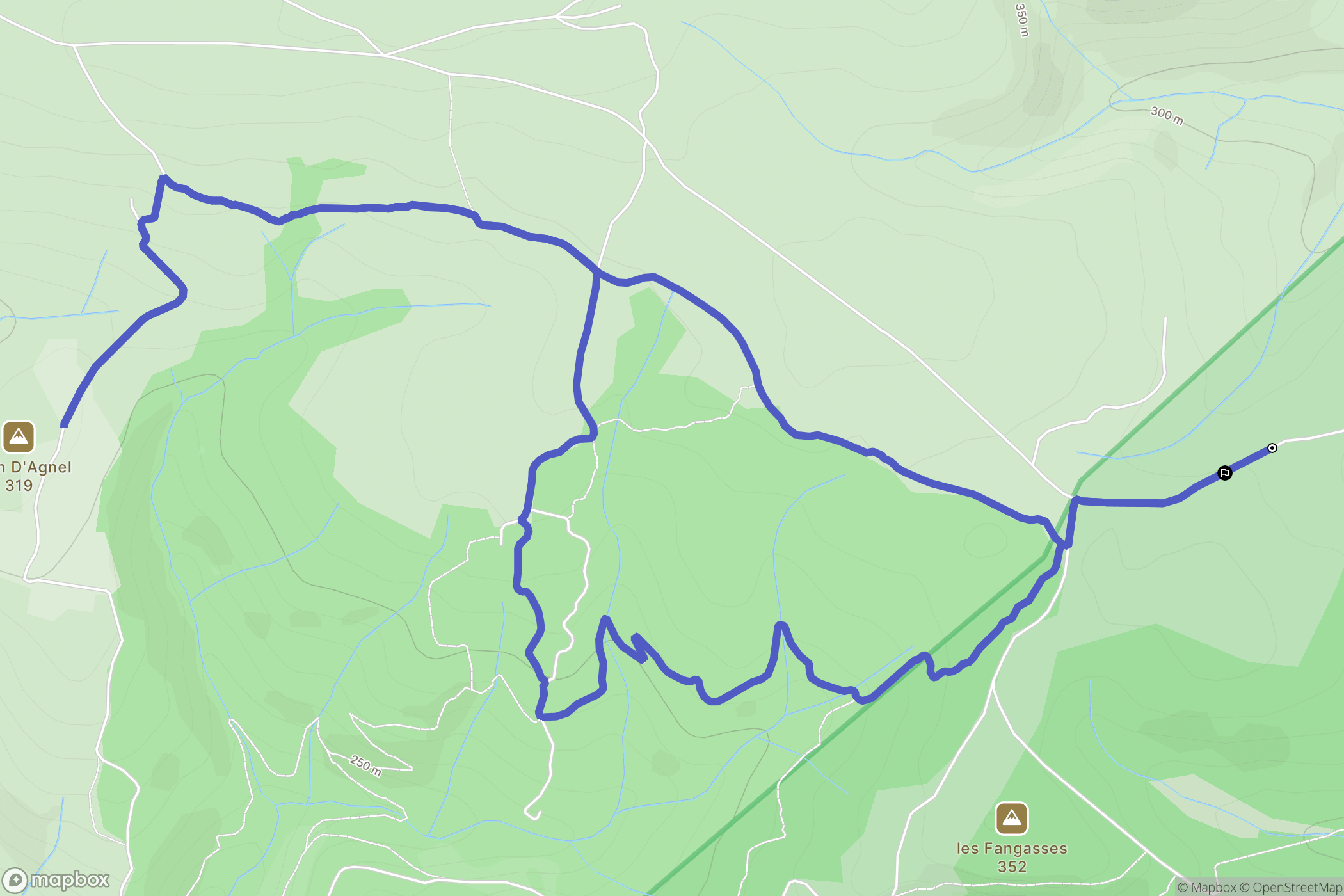 Lagrasse : carte du parcours de randonnée - France