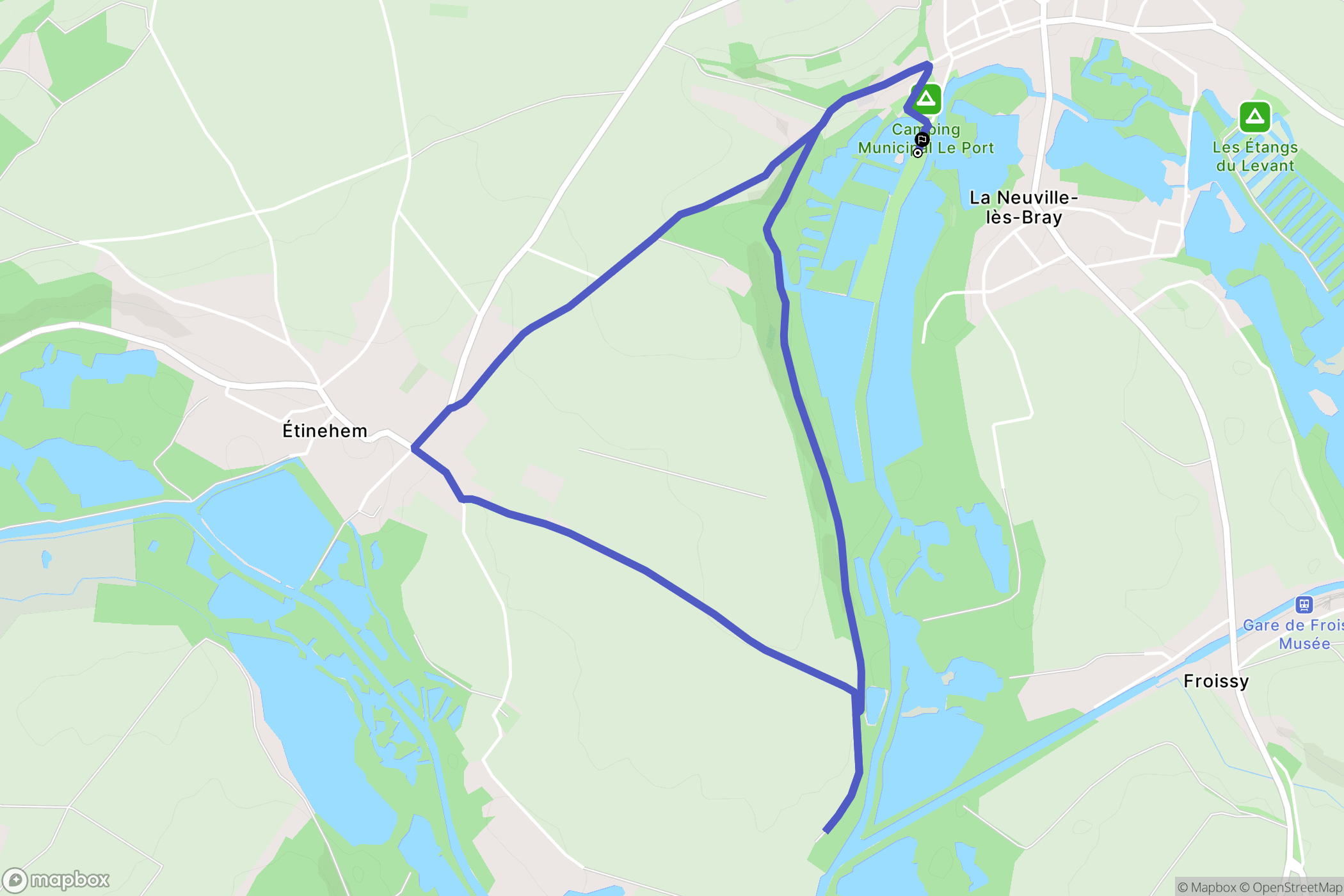 Bray-sur-Somme : carte du parcours de randonnée - France
