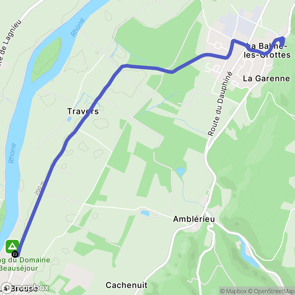 La Balme-les-Grottes : carte du parcours de randonnée - France