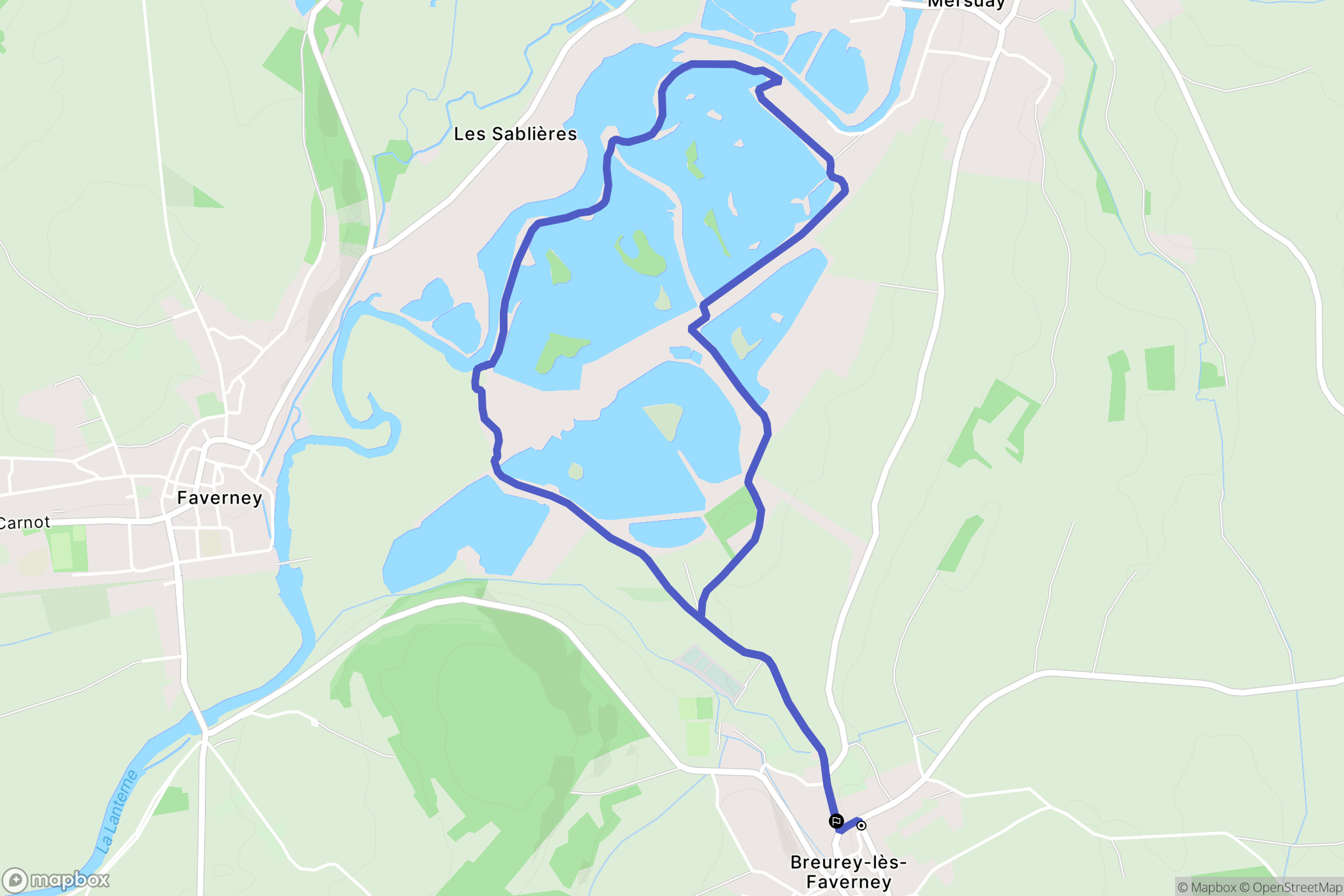 Breurey-lès-Faverney : carte du parcours de randonnée - France