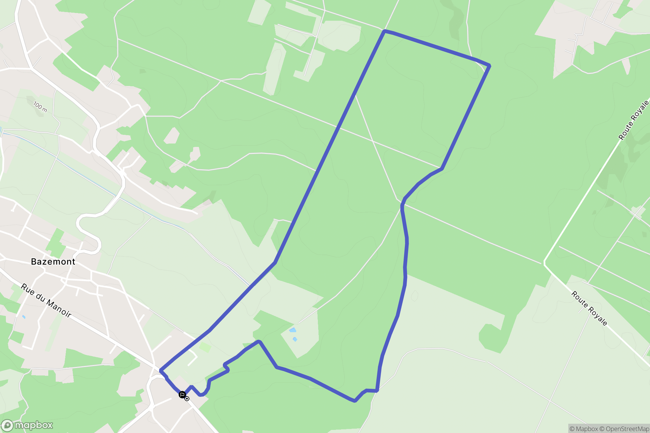 Maule : carte du parcours de randonnée - France
