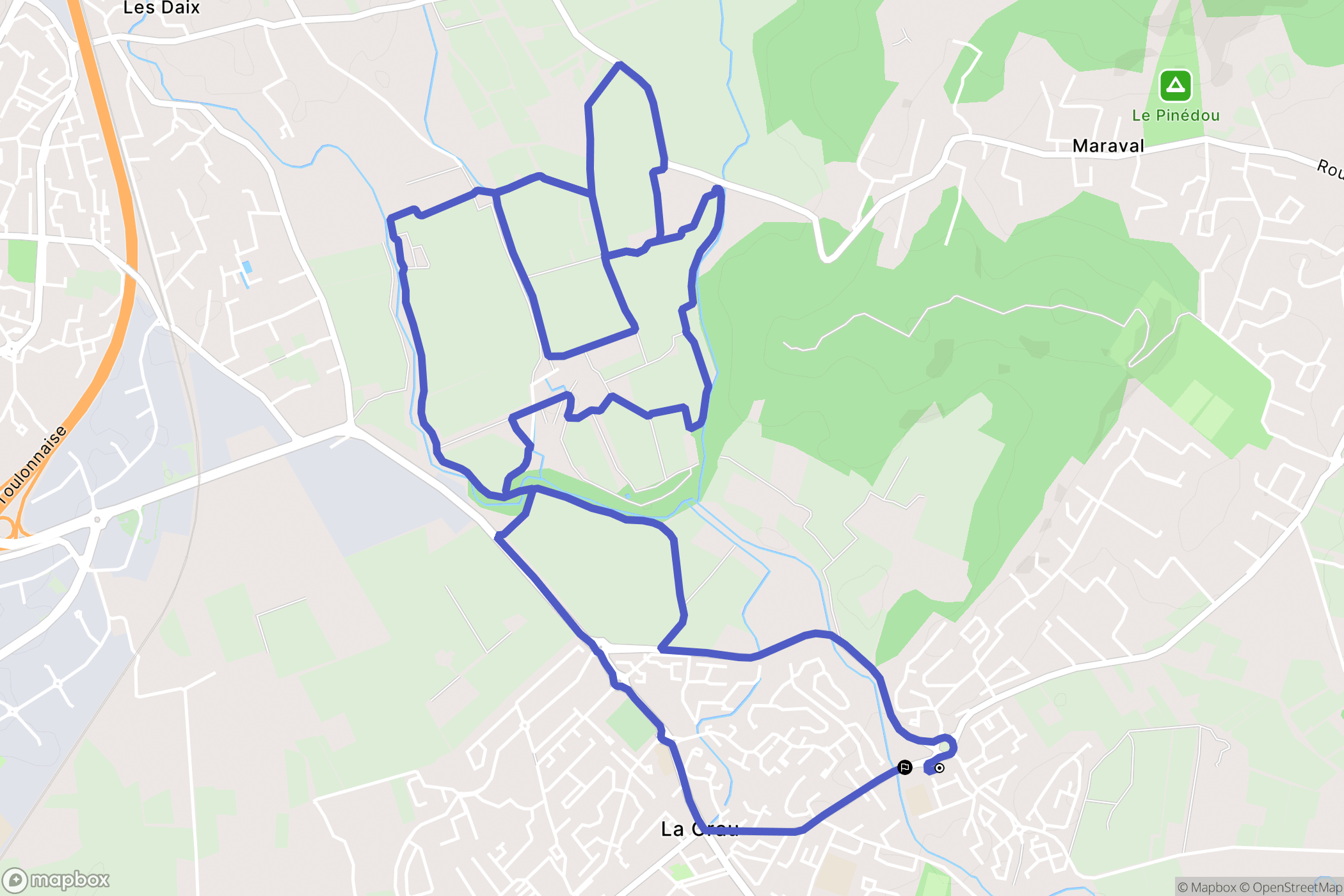 La Crau : carte du parcours de randonnée - France
