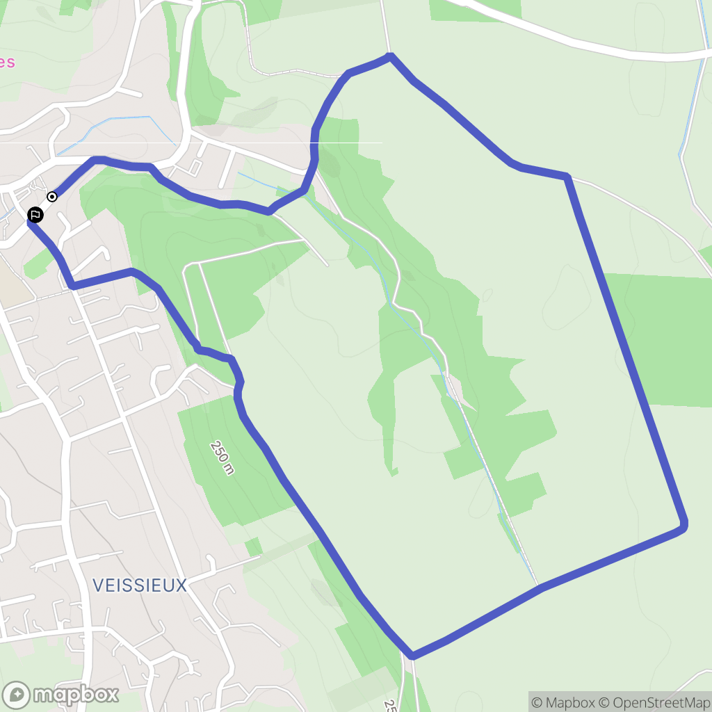 Reyrieux : carte du parcours de randonnée - France