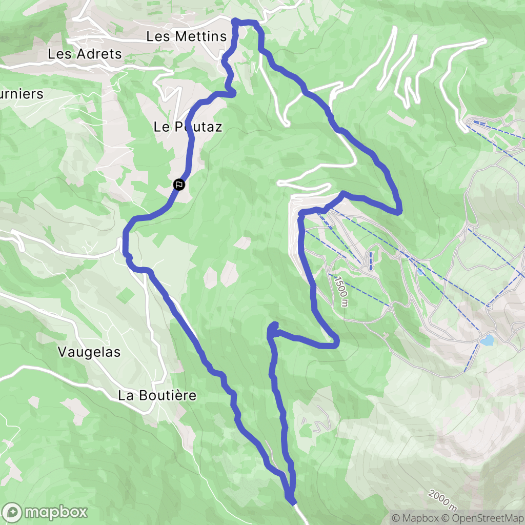 Les Adrets : carte du parcours de randonnée - France