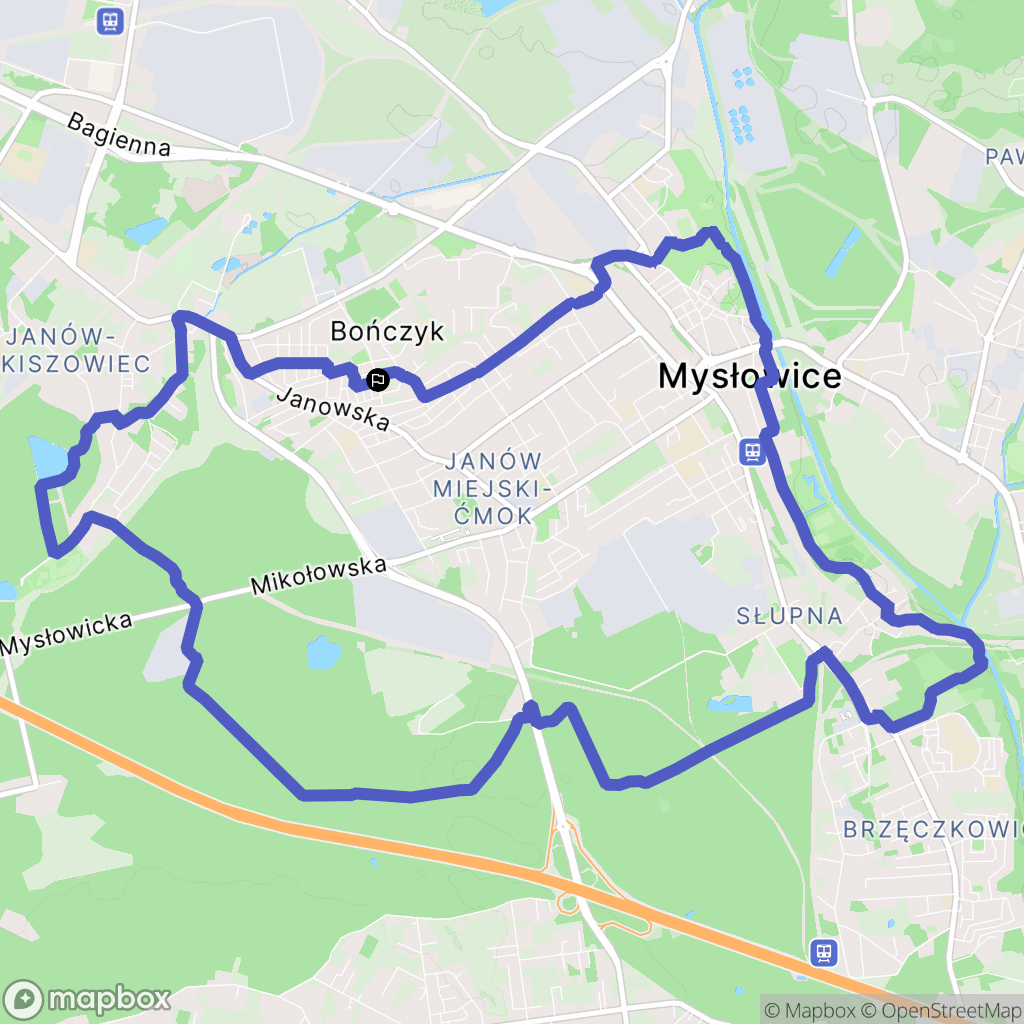 Mysłowice: mapa trasy - Poland