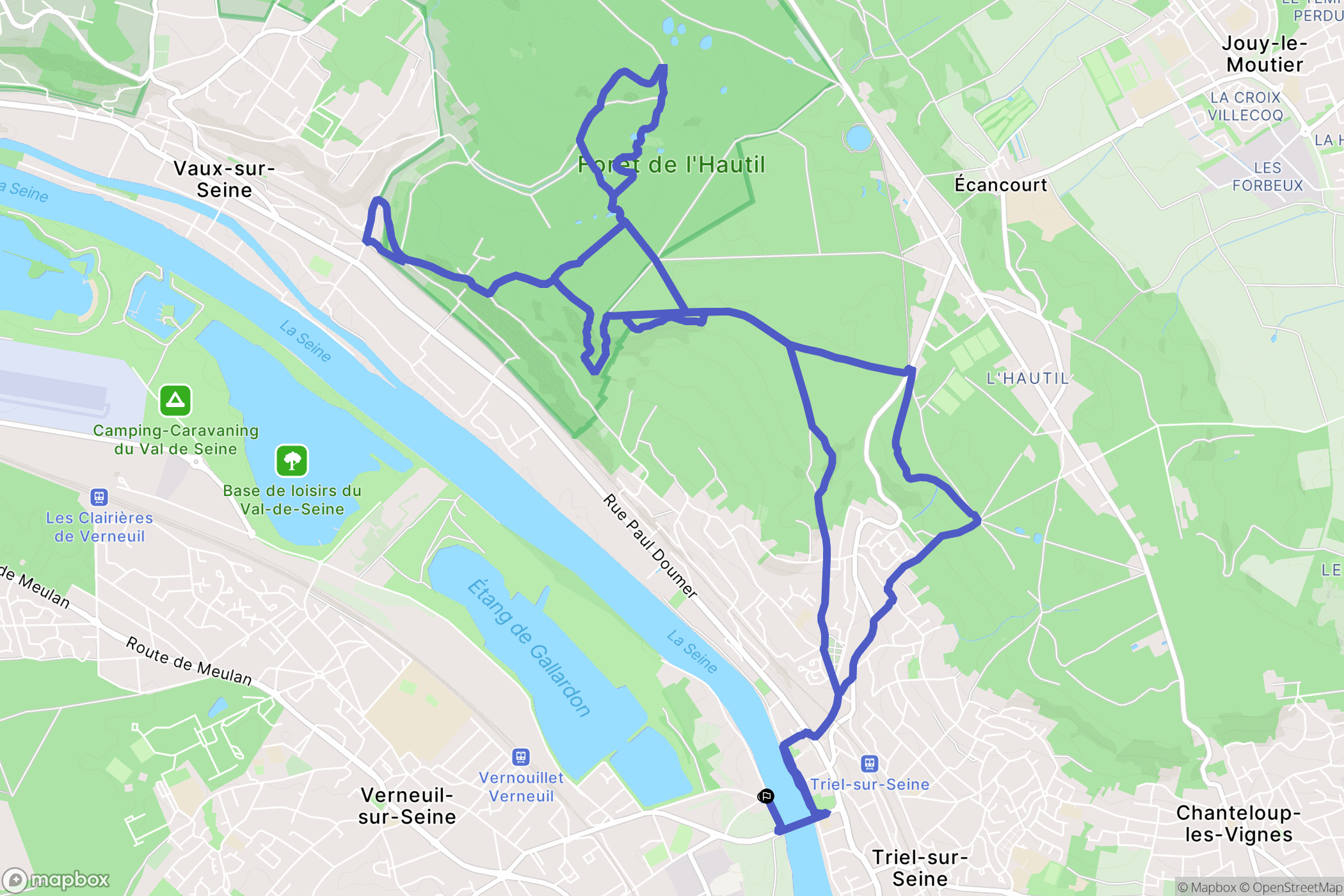 Triel-sur-Seine : carte du parcours de randonnée - France