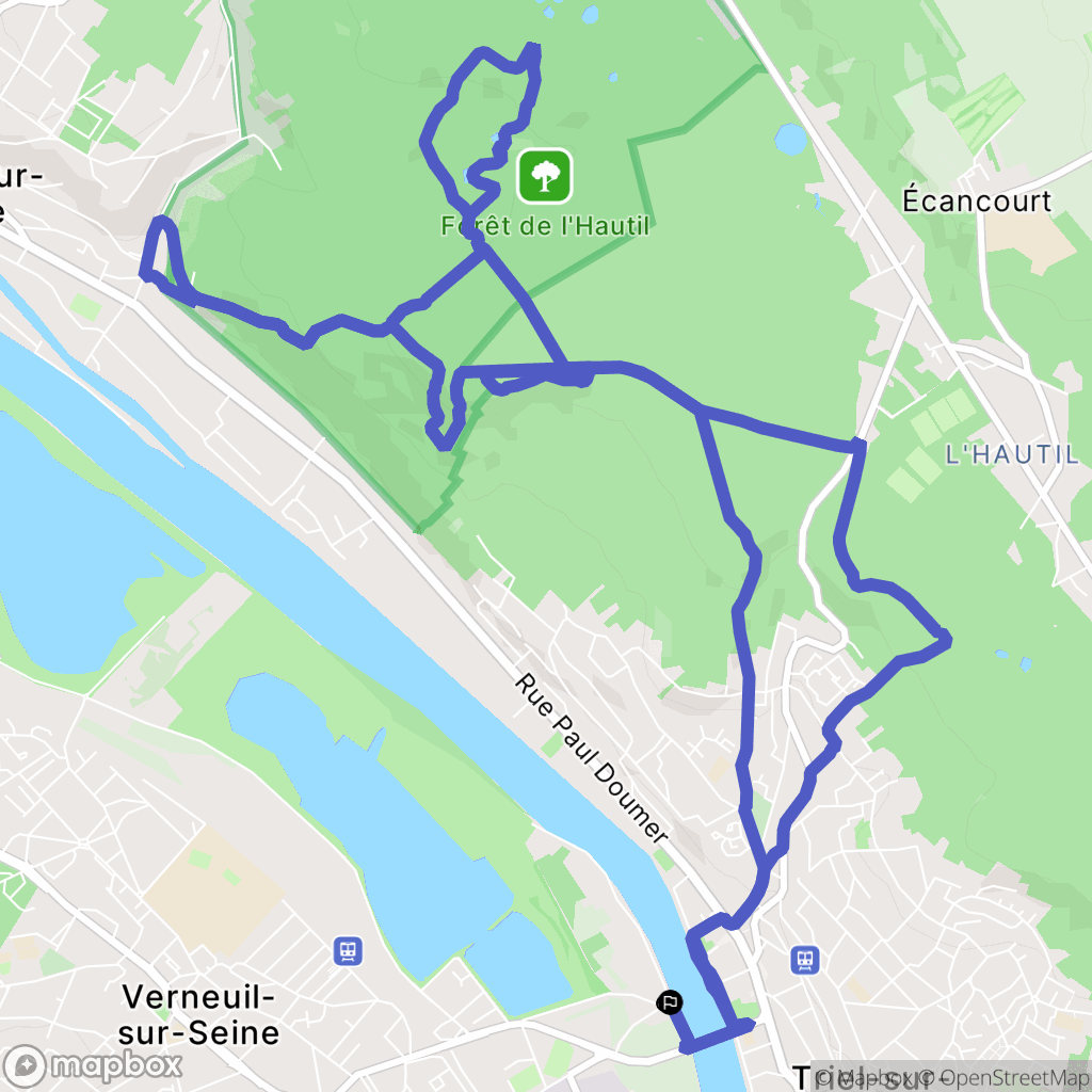 Triel-sur-Seine : carte du parcours de randonnée - France