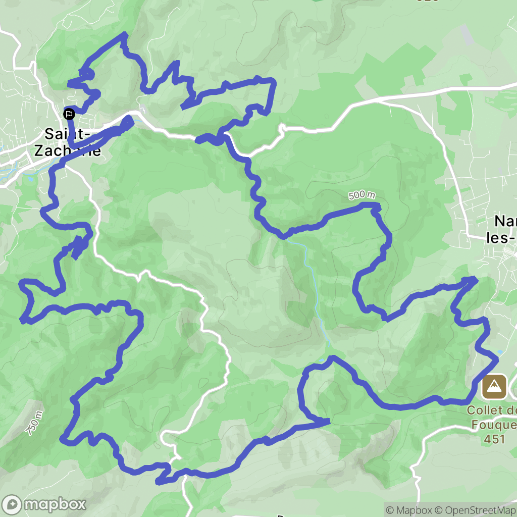 Saint-Zacharie : carte du parcours de randonnée - France
