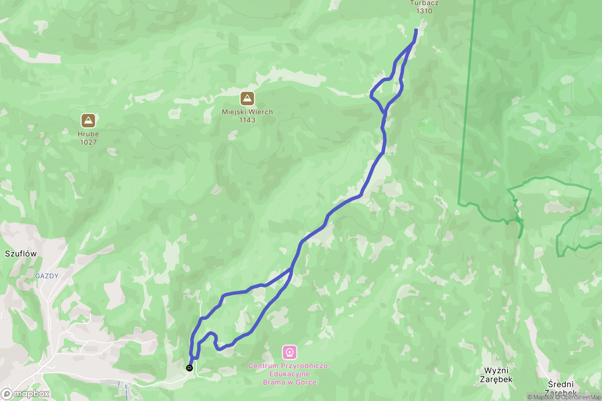 Nowy Targ: mapa trasy - Poland